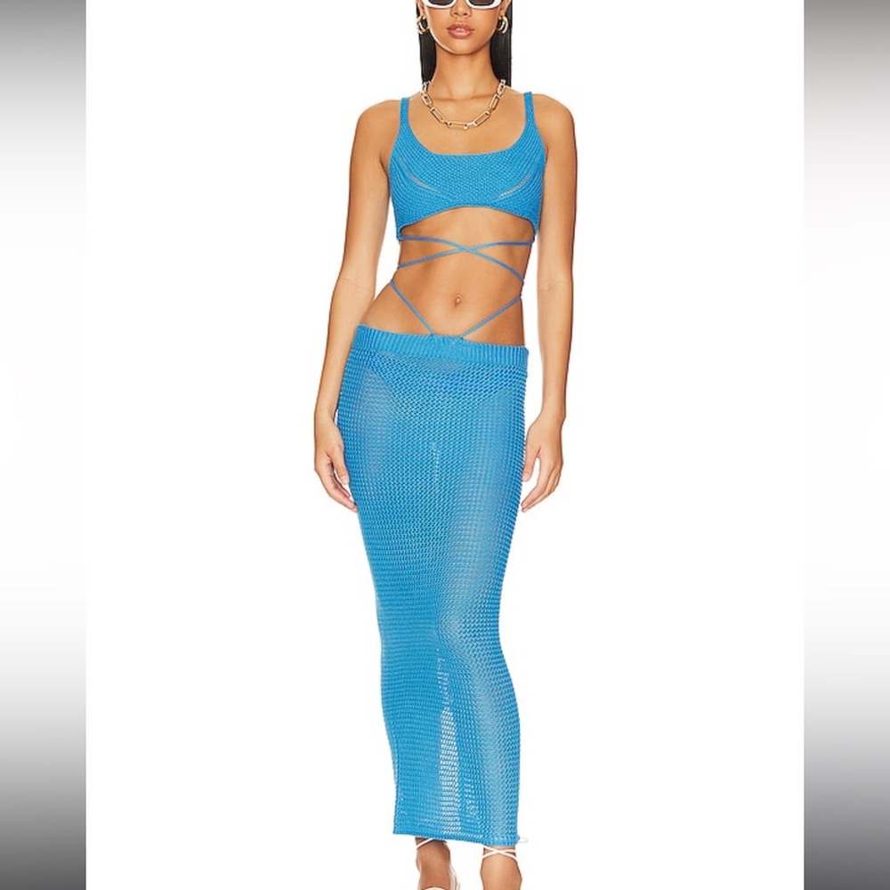Bananhot Alma Top & Skirt in royal blue